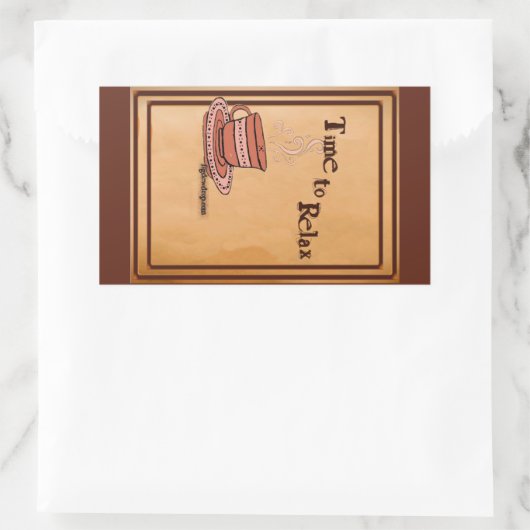 Rectangulaire Time to Relax brown Rectangular Sticker Label (Sac)