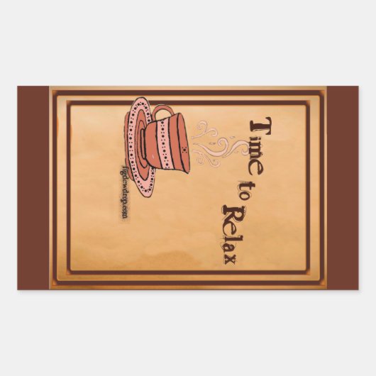 Rectangulaire Time to Relax brown Rectangular Sticker Label (Devant)