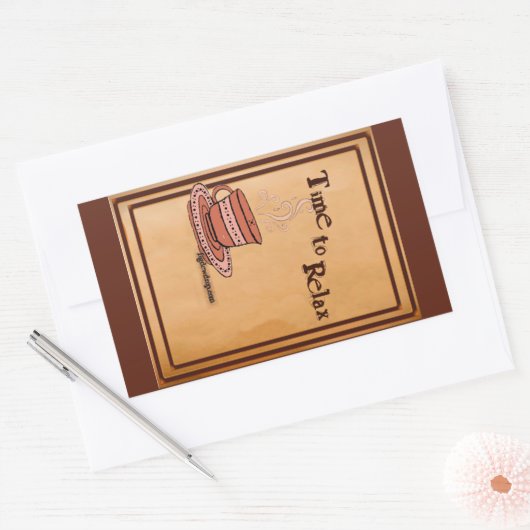 Rectangulaire Time to Relax brown Rectangular Sticker Label (Enveloppe)