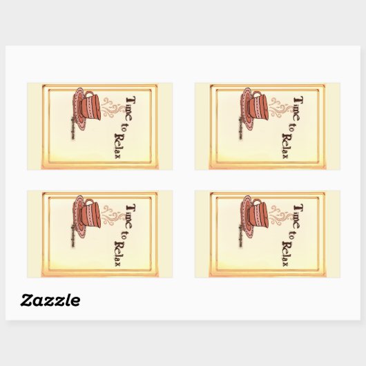 Rectangulaire Time to Relax yellow Rectangular Sticker Label (Feuille)