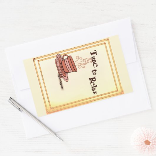 Rectangulaire Time to Relax yellow Rectangular Sticker Label (Enveloppe)