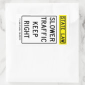 Rectangulaire Trafic lent Conserver Sticker droit (Sac)