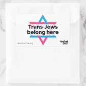 Rectangulaire Trans Jews Belong Here sticker (Sac)