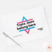 Rectangulaire Trans Jews Belong Here sticker (Enveloppe)