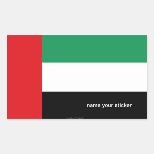 Rectangulaire UAE United Arab Emirates flag sticker (Devant)