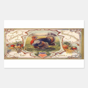 Rectangulaire Un joyeux Thanksgiving pour vous Sticker Vintage