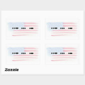 Rectangulaire USA en Morse Code avec Sticker Drapeau - Personnal (Feuille)
