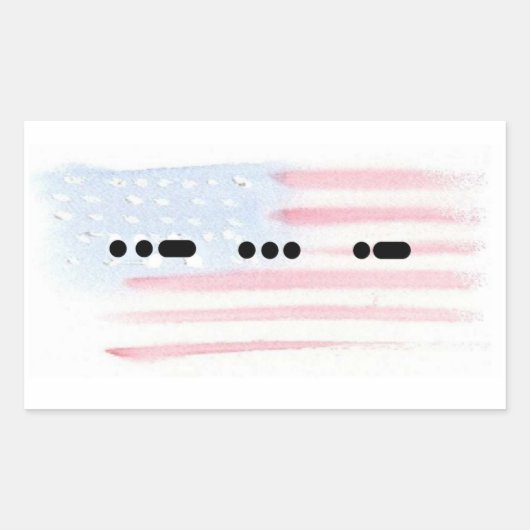 Rectangulaire USA en Morse Code avec Sticker Drapeau - Personnal (Devant)