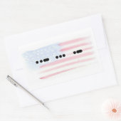 Rectangulaire USA en Morse Code avec Sticker Drapeau - Personnal (Enveloppe)
