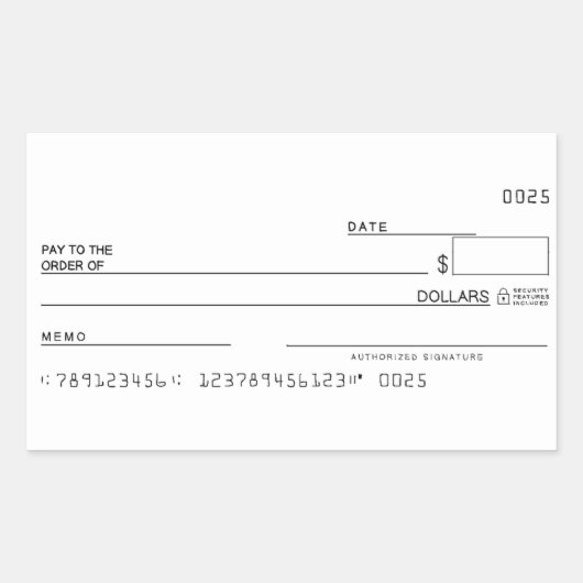 Rectangulaire Vérifier Sticker Money Manifest Objectifs (Devant)