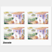 Rectangulaire Villa méditerranéenne sticker rectangle (Feuille)