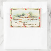 Rectangulaire Vintage Un Sticker De Noël Joyeux (Sac)