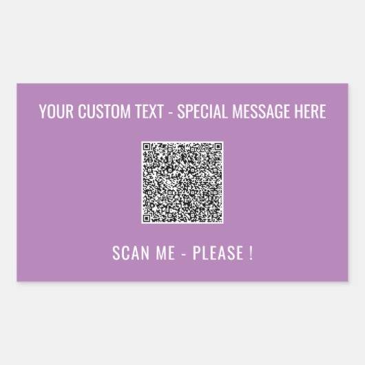 Rectangulaire Votre Sticker d'informations d'analyse de code QR (Devant)