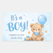Rectangulaire Welcome Baby Boy – A Bundle of Joy Sticker (Devant)