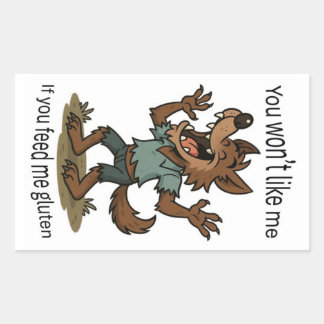 Rectangulaire Werewolf gluten sticker