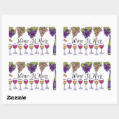 Rectangulaire Wine Is Nice Sticker (Feuille)