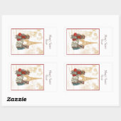 Rectangulaire Yorkie Eiffel Tower Paris Book Plate sticker (Feuille)