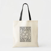 Rectangular celtic pattern black and white tote bag (Voorkant)