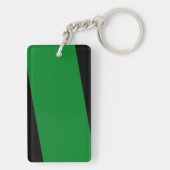 Rectangular Minimalist Simple Stripe of Green Name Sleutelhanger (achterkant)
