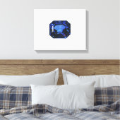 Rectangular Sapphire Blue Pattern Canvas Afdruk (Insitu (Slaapkamer))