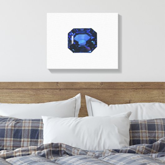 Rectangular Sapphire Blue Pattern Canvas Afdruk (Insitu (Slaapkamer))