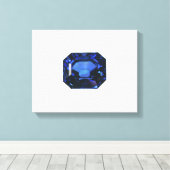 Rectangular Sapphire Blue Pattern Canvas Afdruk (Insitu (Houten vloer))