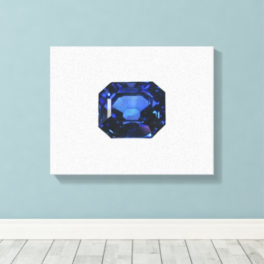 Rectangular Sapphire Blue Pattern Canvas Afdruk (Insitu (Houten vloer))