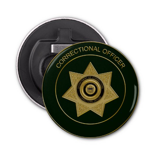 Rectificator Badge Grn-Round Bottle Open Button Flesopener (Voorkant)
