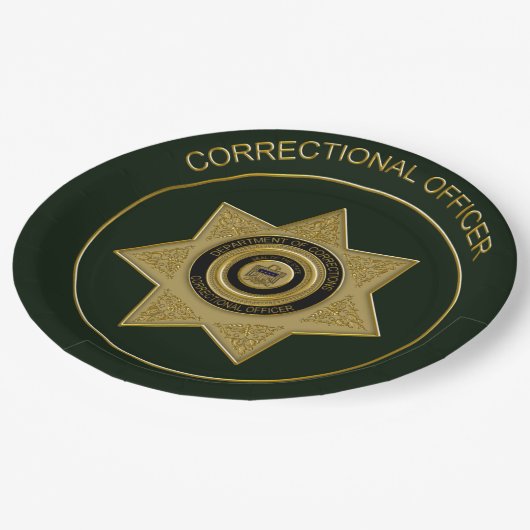 Rectificerende functionaris Badge Grn-Gold-PAPER-B Papieren Bordje (Gekanteld)