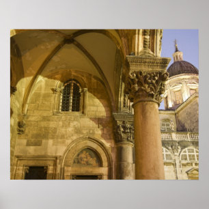 Rectorspaleis Arches met Dubrovnik Kathedraal Poster