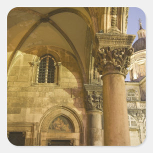 Rectorspaleis Arches met Dubrovnik Kathedraal Vierkante Sticker