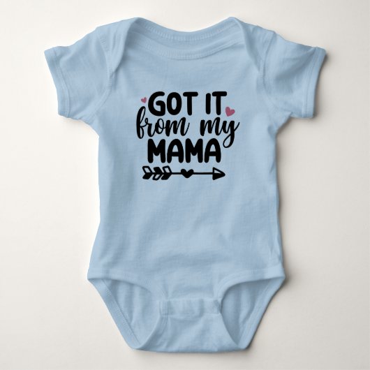 Reçu de ma Maman Bleu Body bébé (Devant)