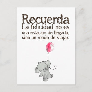 Recuerda, la Felicidad ningún es una estación Briefkaart