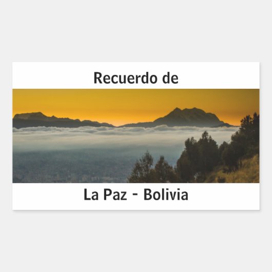 Recuerdo de La Paz Rechthoekige Sticker (Voorkant)