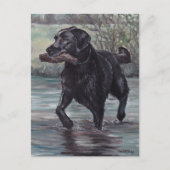 Récupérer Black Labrador Retriever Dog Art carte p (Devant)