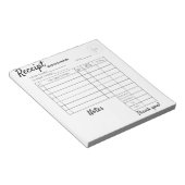 Reçus personnalisés professionnels pour bloc-notes (Incliné)