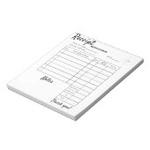Reçus personnalisés professionnels pour bloc-notes (Tourné)