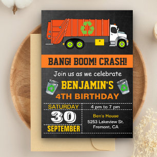 Recyclage Camion-poubelle Invitation fête d'annive