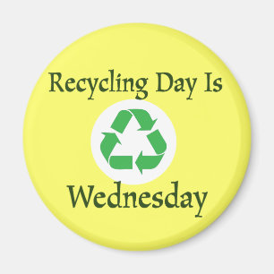 Recyclage Dag Woensdag Herinnering Magnet Magneet