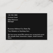 Recyclage Des Métaux Et Cartes de visite De Jardin (Dos)