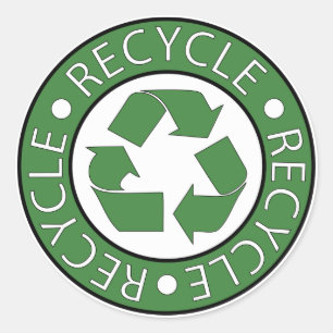 recycle groene symbool ga naar groene aarde dag ec ronde sticker