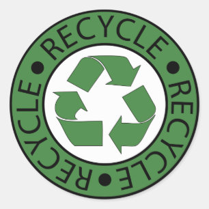 recycle groene symbool ga naar groene aarde dag ec ronde sticker