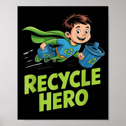 Recycle held kinderen aarde dag poster (Voorkant)