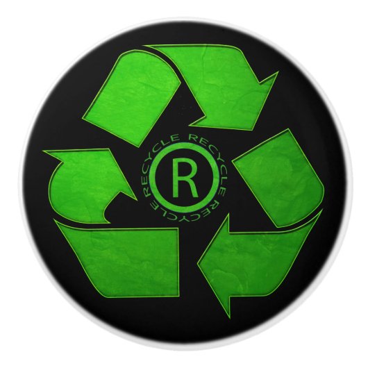 Recycle Logo by Shirley Taylor Keramische Knop (Voorkant)