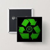 Recycle Logo by Shirley Taylor Vierkante Button 5,1 Cm (Voorkant /achterkant)