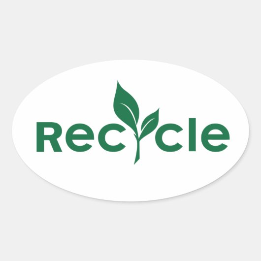Recycle Ovale Sticker (Voorkant)