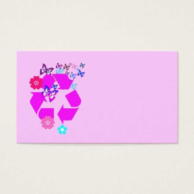 Recycle Symbole avec papillons et fleurs (Devant)