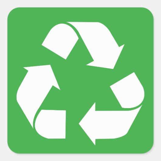 Recycle Vierkante Sticker (Voorkant)