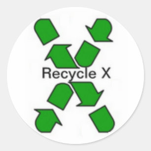 Recycle X poubelle autocollant