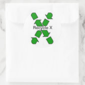 Recycle X poubelle autocollant (Sac)